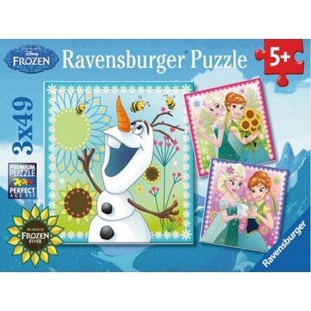 92451 - Puzzle Frozen, 3 x 49 piezas, Ravensburger