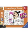 7811 - Puzzle Agnes y los Minions, 2 x 24 piezas, Ravesnburger
