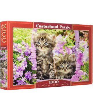 104086 - Puzzle gatitos en jardín de verano, 1000 piezas, Castorland
