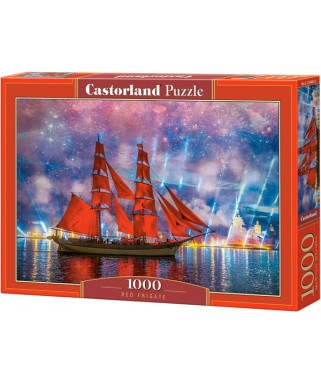 104482 - Puzzle fragata roja barcos, 1000 piezas, Castorland