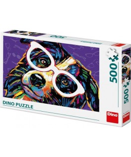 50235 - Puzzle Perro con Gafas, 500 piezas, Dino