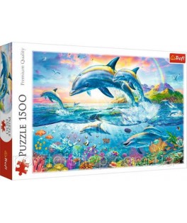 26162 - Puzzle familia de delfines, 1500 piezas, Trefl