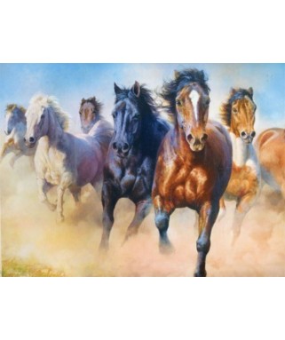 27098 - Puzzle manada de caballos al galope, 2000 piezas, Trefl
