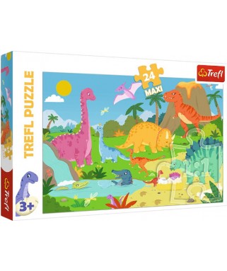 14284 - Puzzle Dinosaurios, 24 piezas Maxi, Trefl