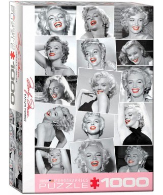 6000-0809 - Puzzle Marilyn Monroe labios rojos, 1000 piezas, Eurographics