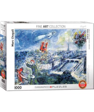 6000-0850 - Puzzle vista de París, Marc Chagall, 1000 piezas, Eurographics