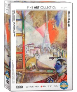 6000-0853 - Puzzle París por la ventana, Marc Chagall, 1000 piezas, Eurographics