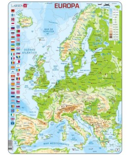 K70 - Puzzle Mapa de Europa Físico, 87 Piezas, Larsen