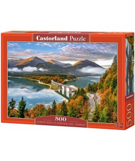 53353 - Puzzle Amanecer en el Lago Sylvenstein, 500 piezas, Castorland