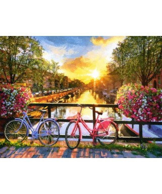 104536 - Puzzle Pintoresca Amsterdam con Bicicletas, 1000 piezas, Castorland