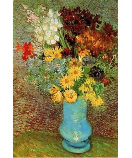 70258 - Puzzle Flores en un Jarrón Azul, Van Gogh, 1000 piezas, D-Toys