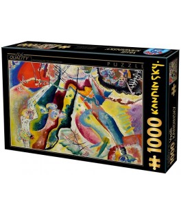 75116 - Puzzle Pintura con Mancha Roja, Kandinsky, 1000 piezas, D-Toys