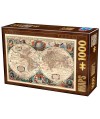 75710 - Puzzle Mapa del Mundo, 1000 piezas, D-Toys