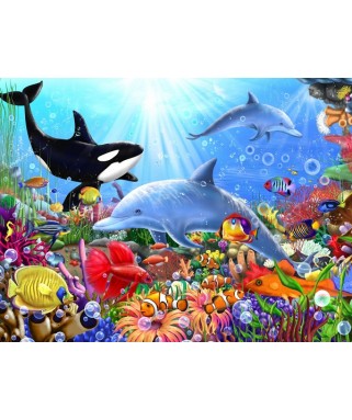 70028 - Puzzle Mundo Submarino Brillante, 1500 piezas, Bluebird