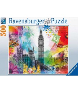 16986 - Puzzle Postal de Londres, 500 piezas, Ravensburger